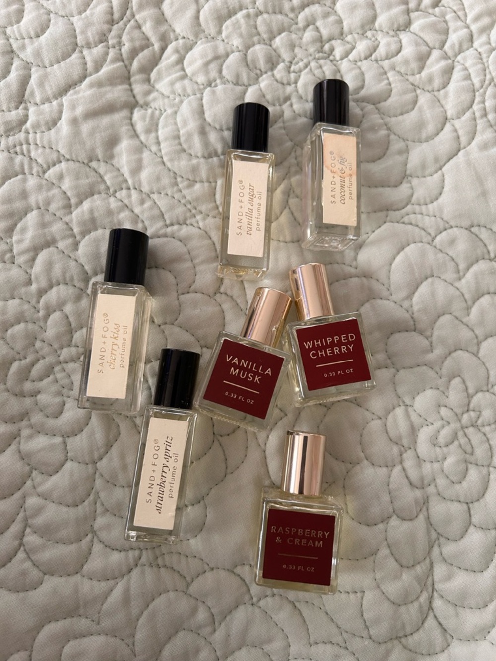 Sand + Fog & Assorted Body Oil and Perfume Oils – Cream and Red Variants BUNDLE